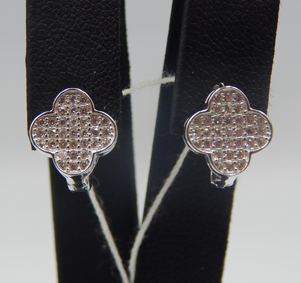 Серебряные серьги с цирконием (31354348)