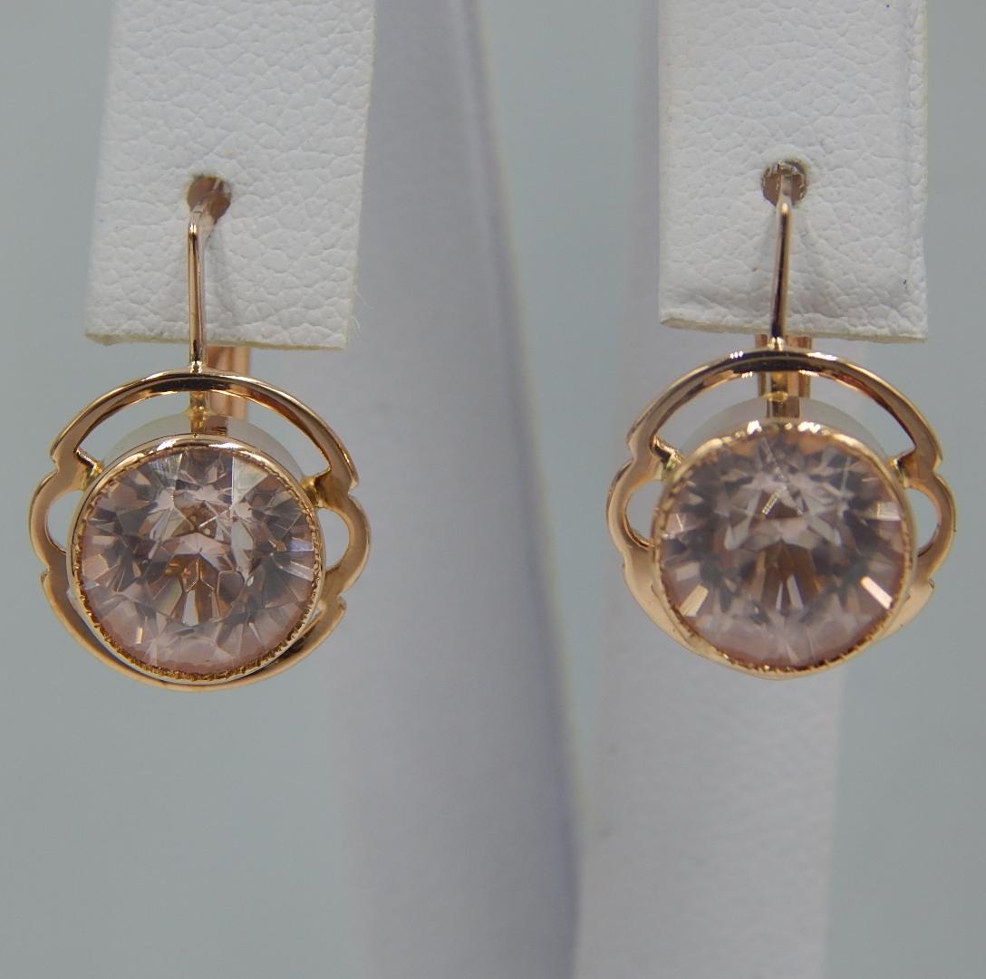 Сережки з червоного золота з корундом (29935811)